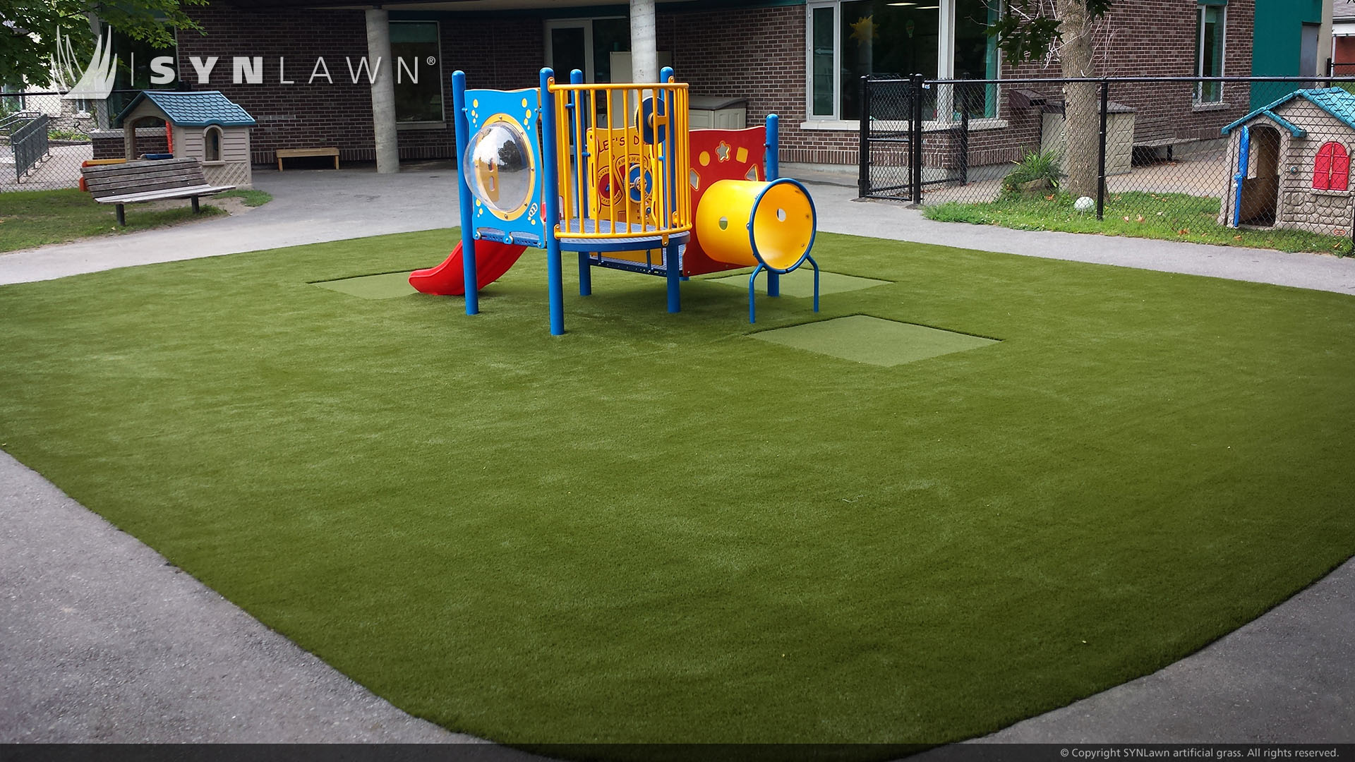 commercial artificial playground grass installation from SYNLawn