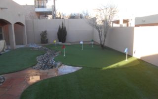 residential backyard putting green installed by SYNLawn