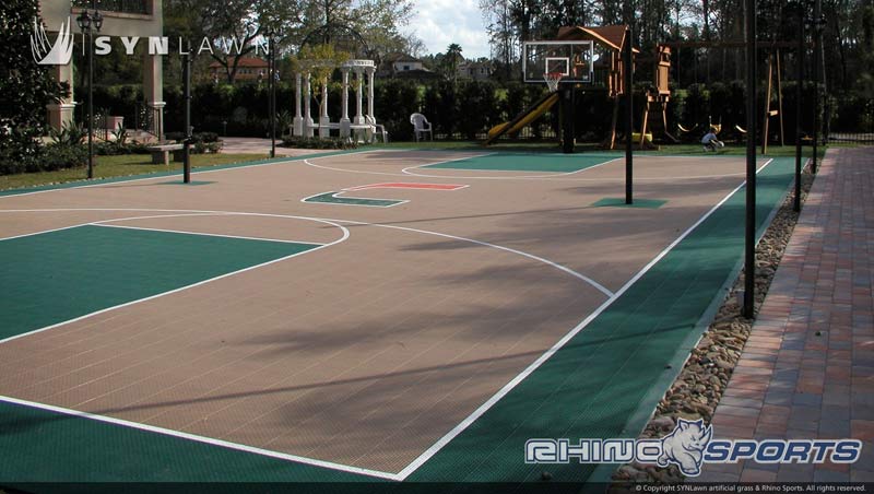 residential basketball surface installed by SYNLawn