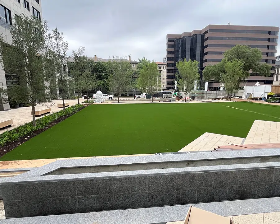 Commercial artificial grass lawn installed by SYNLawn