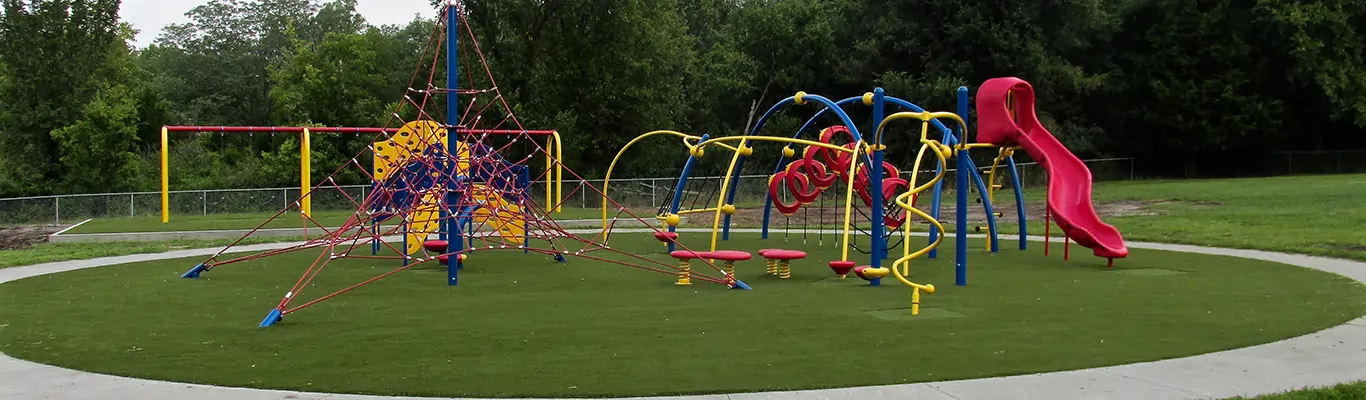 Artificial grass playground installed by SYNLawn
