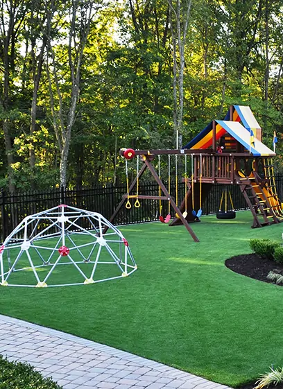 backyard-playground-installation-synlawn-2 SYNLawn backyard artificial grass playground lawn