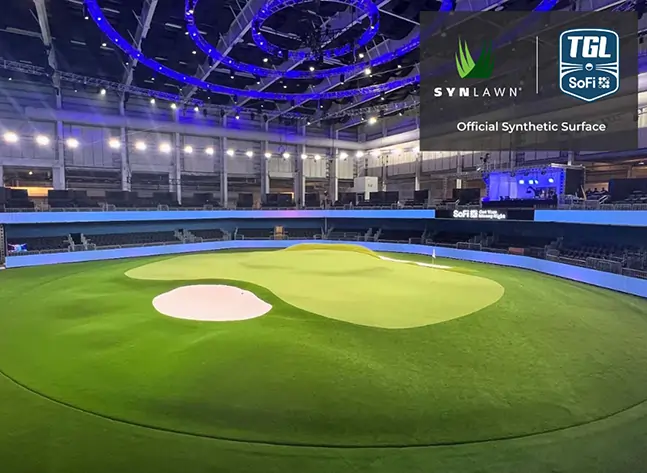 synlawn-tgl-indoor-golf-turf Indoor golf simulator from SYNLawn
