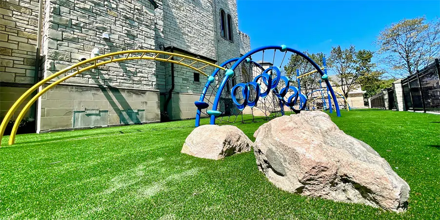 synlawn-co-turf-playground-church Artificial grass playground installed at church by SYNLawn